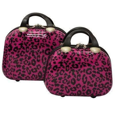 Leather - Trimmed Travel Laptop Sleeves in Burgundy for Protection2-Piece Cosmetic Case Set Color: Pink Leather - Trimmed Travel Laptop Sleeves in Burgundy for Protection2-Piece Cosmetic Case Set Color: Pink