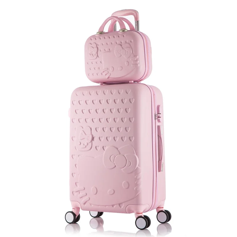 Travel Bag ID Card Holders in Clear Vinyl with Lanyards2Pcs/Set Lovely 14" Cosmetic Bag Hello Kitty 20/22/24/28 Inch Girl Students Trolley Case Travel Travel Bag ID Card Holders in Clear Vinyl with Lanyards2Pcs/Set Lovely 14" Cosmetic Bag Hello Kitty 20/22/24/28 Inch Girl Students Trolley Case Travel