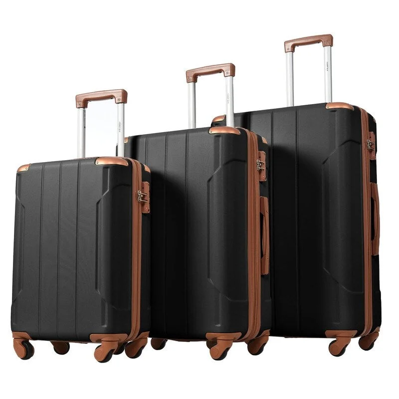 Detachable Travel Bag Shoulder Straps in Beige with Cushioned Pads3 Pcs Luggage Sets Spinner Suitcase with TSA Lock Lightweight, Black Detachable Travel Bag Shoulder Straps in Beige with Cushioned Pads3 Pcs Luggage Sets Spinner Suitcase with TSA Lock Lightweight, Black