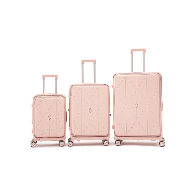 Lightweight Nylon Travel Organizer Pouches in Multicolor for Neat Packing3 Piece 20/24/28 Luggage Sets, PC Lightweight & Durable Expandable,Pink Lightweight Nylon Travel Organizer Pouches in Multicolor for Neat Packing3 Piece 20/24/28 Luggage Sets, PC Lightweight & Durable Expandable,Pink