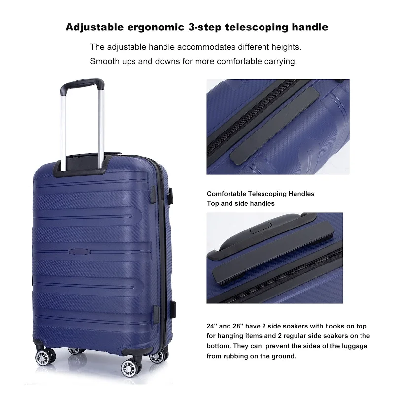 Travel - Size Toiletry Bottles with Leak - Proof Caps in Clear3-Piece Hardshell Lightweight Suitcase Spinner Wheels Luggage Sets w/ TSA Lock Travel - Size Toiletry Bottles with Leak - Proof Caps in Clear3-Piece Hardshell Lightweight Suitcase Spinner Wheels Luggage Sets w/ TSA Lock