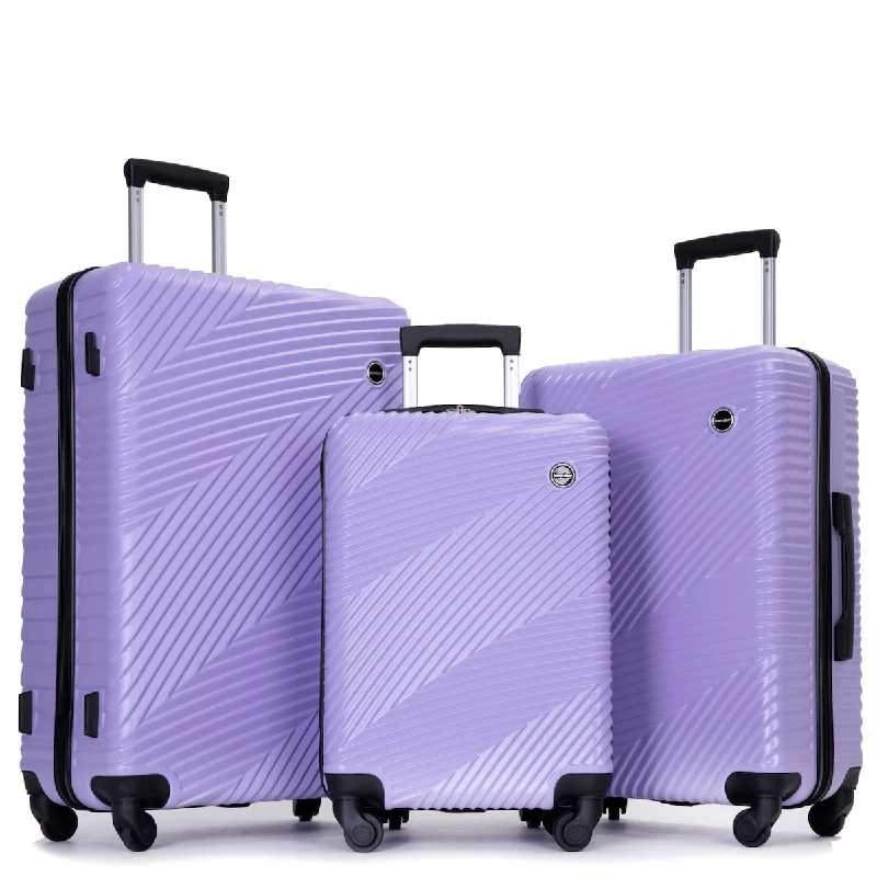 Compression Packing Cubes in Black and White for Saving Luggage Space3 Piece Luggage Sets PC+ABS Lightweight Suitcase w/ 2 Hooks & Spinner Wheels Expandable Travel Suitcase w/ TSA Lock, 20/24/28 Compression Packing Cubes in Black and White for Saving Luggage Space3 Piece Luggage Sets PC+ABS Lightweight Suitcase w/ 2 Hooks & Spinner Wheels Expandable Travel Suitcase w/ TSA Lock, 20/24/28