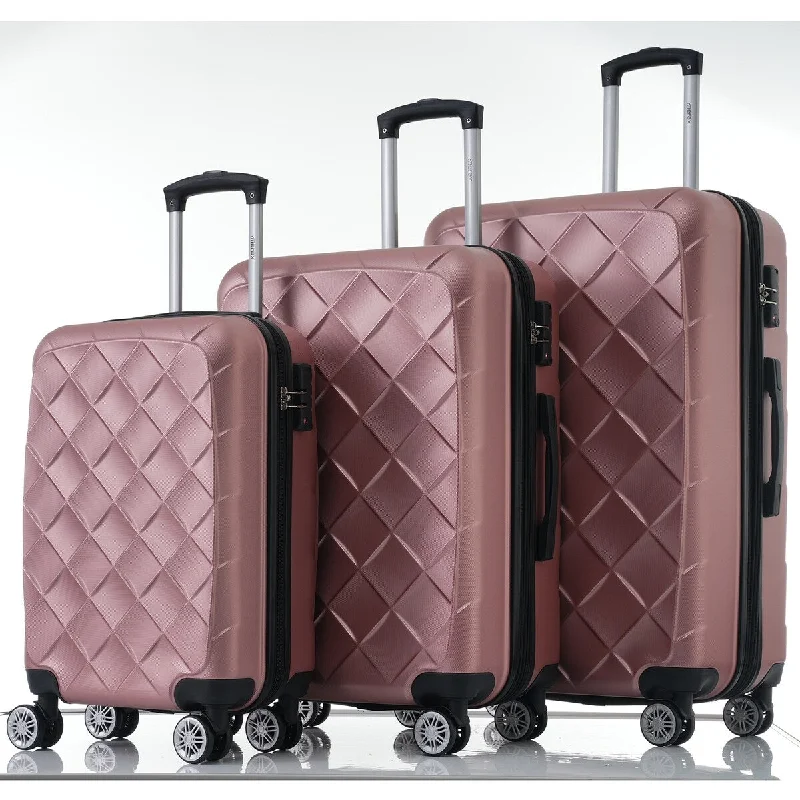Women's TSA - Approved Luggage Locks in Rose Gold for Secure Travel3-Piece Set Hard Shell Lightweight Expandable Spinner Wheel Travel Luggage(20/24/28) Women's TSA - Approved Luggage Locks in Rose Gold for Secure Travel3-Piece Set Hard Shell Lightweight Expandable Spinner Wheel Travel Luggage(20/24/28)