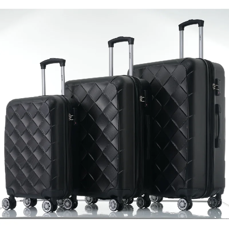 Women's Travel Makeup Bags with Mirror in Pink and Black3-Piece Set Hard Shell Lightweight Expandable Spinner Wheel Travel Luggage(20/24/28) Women's Travel Makeup Bags with Mirror in Pink and Black3-Piece Set Hard Shell Lightweight Expandable Spinner Wheel Travel Luggage(20/24/28)