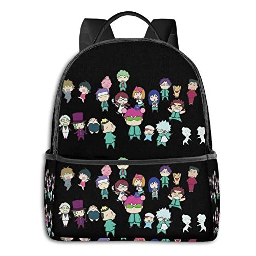 Lightweight Nylon Travel Organizer Pouches in Multicolor for Neat PackingAnime & Saiki K Team Classic Student School Bag School Cycling Leisure Travel Camping Outdoor Backpack