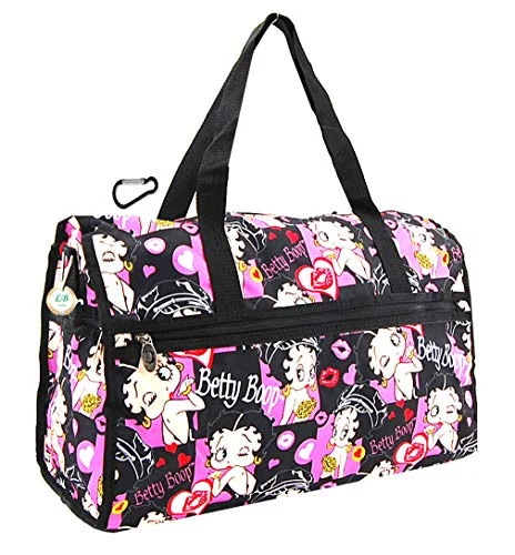 Travel - Size Toiletry Bottles with Leak - Proof Caps in ClearBetty Boop Large Duffel Bag, Durable Microfiber (black w/o Hook) Travel - Size Toiletry Bottles with Leak - Proof Caps in ClearBetty Boop Large Duffel Bag, Durable Microfiber (black w/o Hook)