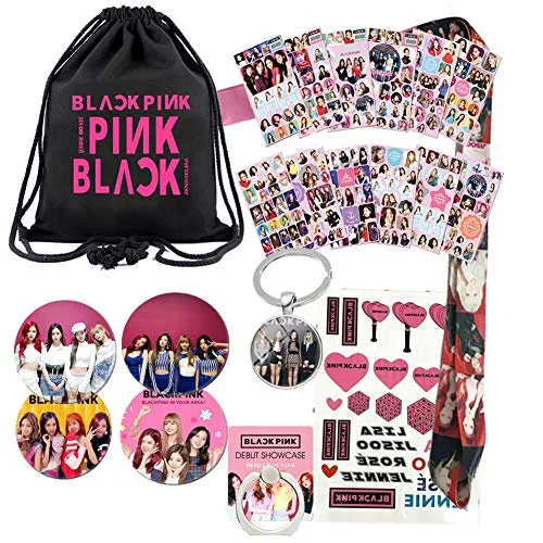 Women's Travel Makeup Bags with Mirror in Pink and BlackBlackpink Gifts Set For Blink - 1 Blackpink Darwstring Bag Backpack, 12 Blackpink Stickers, 1 Blackpink Lanyard, 4 Button Pins, 1 Phone Finger Ring Stand, 1 Keychain, 1 Tattoo Sticker Women's Travel Makeup Bags with Mirror in Pink and BlackBlackpink Gifts Set For Blink - 1 Blackpink Darwstring Bag Backpack, 12 Blackpink Stickers, 1 Blackpink Lanyard, 4 Button Pins, 1 Phone Finger Ring Stand, 1 Keychain, 1 Tattoo Sticker