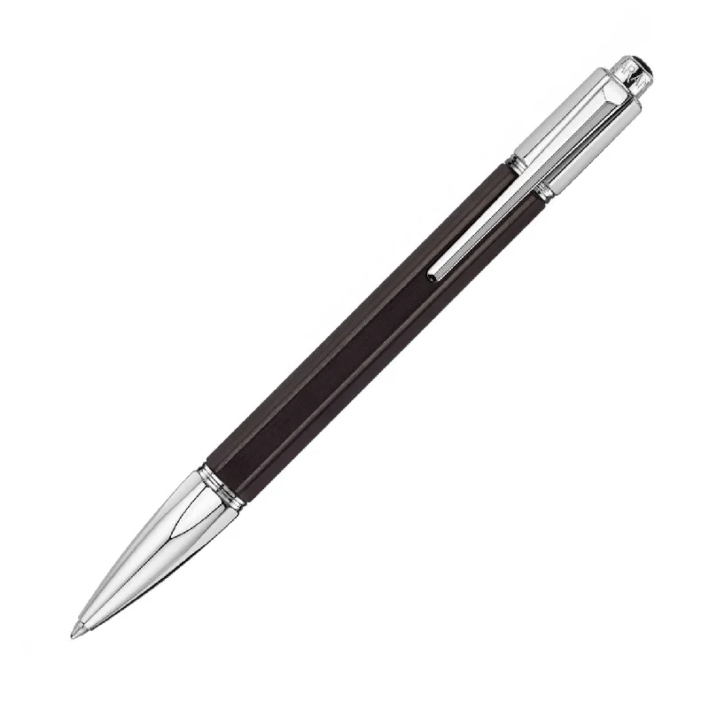 Detachable Travel Bag Shoulder Straps in Beige with Cushioned PadsCaran d'Ache Varius Ebony Wood Silver-Plated and Rhodium-Coated Ballpoint Pen