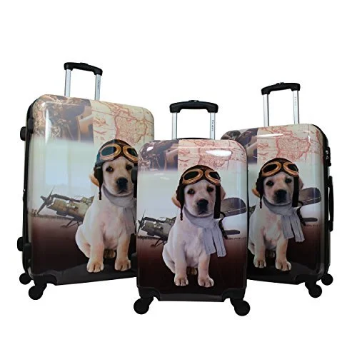 Travel - Size Toiletry Bottles with Leak - Proof Caps in ClearChariot 3-Piece Hardside Lightweight Spinner Luggage Set, Pilot Dog Travel - Size Toiletry Bottles with Leak - Proof Caps in ClearChariot 3-Piece Hardside Lightweight Spinner Luggage Set, Pilot Dog