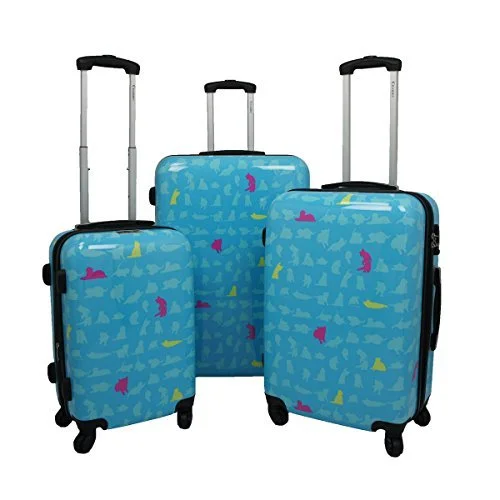 Travel Shoe Bags in Polyester with Ventilation Holes in KhakiChariot 3-Piece Hardside Lightweight Upright Luggage Set, Summer Cat Travel Shoe Bags in Polyester with Ventilation Holes in KhakiChariot 3-Piece Hardside Lightweight Upright Luggage Set, Summer Cat