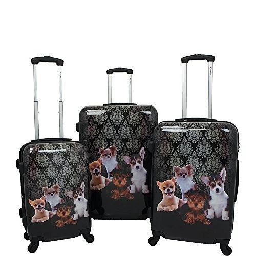 Waterproof Travel Duffel Bag Covers in Black for Protecting Your LuggageChariot 3-Piece Hardside Lightweight Upright Spinner Luggage Set, Doggies Waterproof Travel Duffel Bag Covers in Black for Protecting Your LuggageChariot 3-Piece Hardside Lightweight Upright Spinner Luggage Set, Doggies