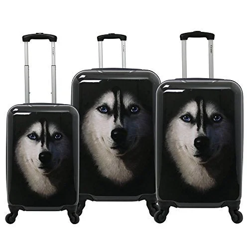 Hanging Travel Toiletry Bags with Multiple Pockets in TealChariot Dog 3-Piece Expandable Hardside Lightweight Spinner Luggage Set, Husky Hanging Travel Toiletry Bags with Multiple Pockets in TealChariot Dog 3-Piece Expandable Hardside Lightweight Spinner Luggage Set, Husky