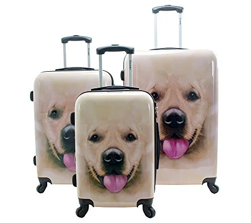 Women's Travel Makeup Bags with Mirror in Pink and BlackChariot Labrador 3-Piece Luggage Set Women's Travel Makeup Bags with Mirror in Pink and BlackChariot Labrador 3-Piece Luggage Set