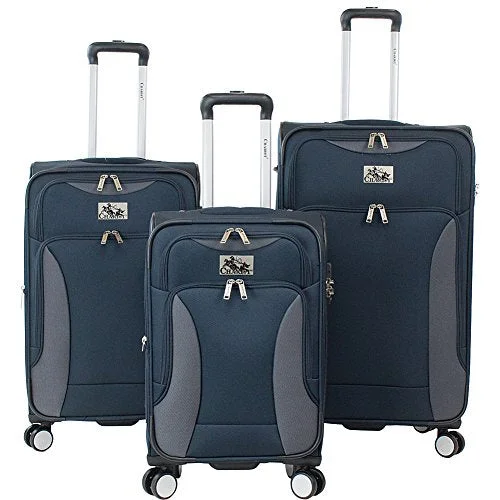 Travel - Size Toiletry Bottles with Leak - Proof Caps in ClearChariot Madrid 3-Piece Luggage Set Navy Travel - Size Toiletry Bottles with Leak - Proof Caps in ClearChariot Madrid 3-Piece Luggage Set Navy