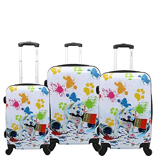 Travel Bag ID Card Holders in Clear Vinyl with LanyardsChariot Paint 3-Piece Luggage Set Travel Bag ID Card Holders in Clear Vinyl with LanyardsChariot Paint 3-Piece Luggage Set