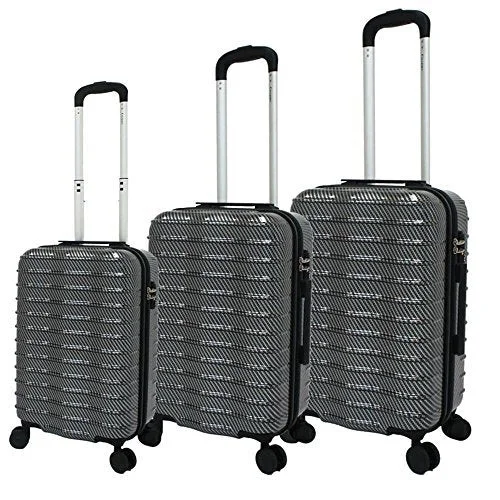Adjustable Luggage Straps in Pink with Reflective Stripes for Night TravelChariot Wave 3-Piece Hardside Expandable Lightweight Spinner Luggage Set, Black Adjustable Luggage Straps in Pink with Reflective Stripes for Night TravelChariot Wave 3-Piece Hardside Expandable Lightweight Spinner Luggage Set, Black