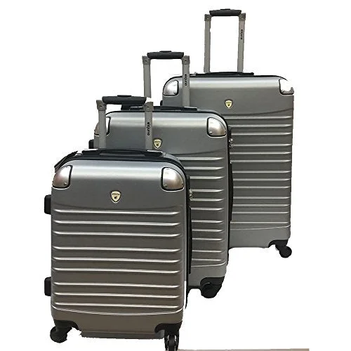 Travel Shoe Bags in Polyester with Ventilation Holes in KhakiDejuno Impact Hardside 3-Piece Spinner Luggage Set-Silver, Silver Grey Travel Shoe Bags in Polyester with Ventilation Holes in KhakiDejuno Impact Hardside 3-Piece Spinner Luggage Set-Silver, Silver Grey