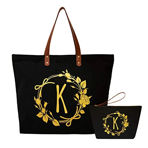 Foldable Travel Laundry Bags in Floral Print for Keeping Clothes OrganizedElegantPark Monogrammed Gifts for Women K Initial Tote Bag Personalized Makeup Bag Wedding Gifts Birthday Teacher Gifts Bag Tote Cosmetic Bag Set of 2 Pcs Black Foldable Travel Laundry Bags in Floral Print for Keeping Clothes OrganizedElegantPark Monogrammed Gifts for Women K Initial Tote Bag Personalized Makeup Bag Wedding Gifts Birthday Teacher Gifts Bag Tote Cosmetic Bag Set of 2 Pcs Black