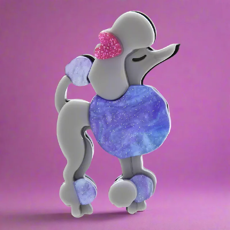 Women's Travel - Friendly Backpack Rain Covers in Transparent MaterialBrooch-Poodle- $1.99