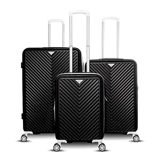 Gabbiano Explorer Collection 3 Piece Expandable Hardside Luggage Set (White)
