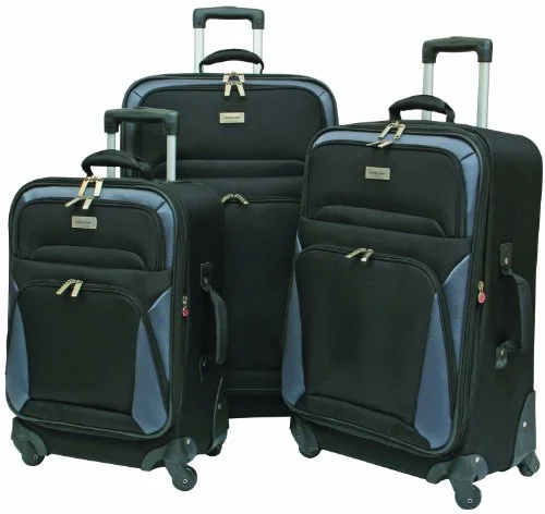 Travel Jewelry Organizers in Velvet with Multiple Compartments in PurpleGeoffrey Beene Brentwood Spinner Wheel Collection 3 Piece Set, Black/Gray Trim, One Size Travel Jewelry Organizers in Velvet with Multiple Compartments in PurpleGeoffrey Beene Brentwood Spinner Wheel Collection 3 Piece Set, Black/Gray Trim, One Size