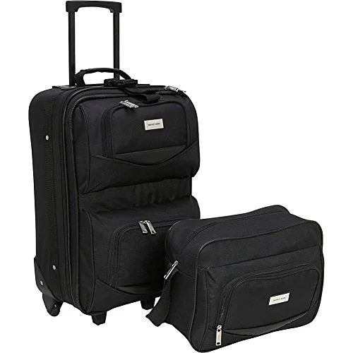 Expandable Travel Toiletry Bags in Clear Plastic for Easy Airport ScreeningGeoffrey Beene Main Street 2 Piece Set, Black, One Size
