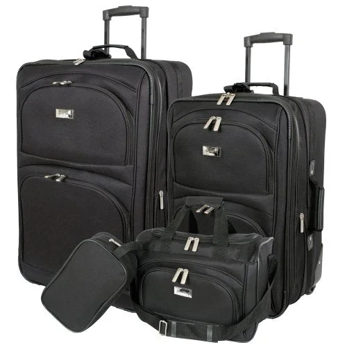 Foldable Travel Laundry Bags in Floral Print for Keeping Clothes OrganizedGeoffrey Beene Westchester 4 Piece Set, Black, One Size