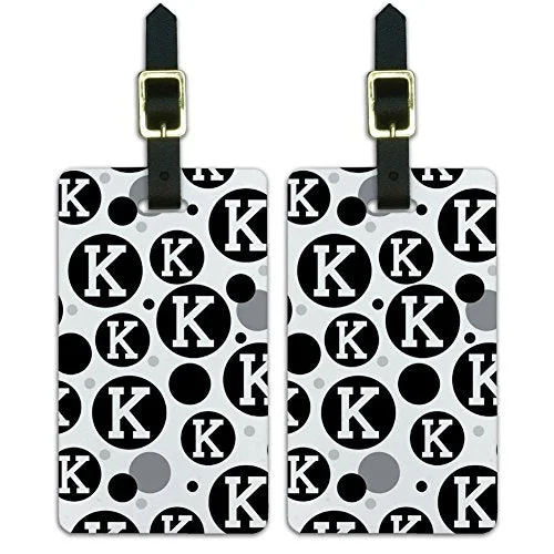 Travel Shoe Bags in Polyester with Ventilation Holes in KhakiGraphics & More Black Letter K Initial, White