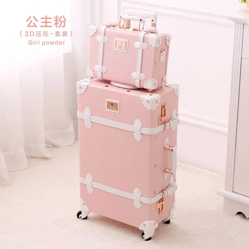 Travel - Size Toiletry Bottles with Leak - Proof Caps in ClearGraspdream Vintage Floral Pu Travel Bag Luggage Sets,13"20"22"24"26" Inch Women Retro Trolley Travel - Size Toiletry Bottles with Leak - Proof Caps in ClearGraspdream Vintage Floral Pu Travel Bag Luggage Sets,13"20"22"24"26" Inch Women Retro Trolley