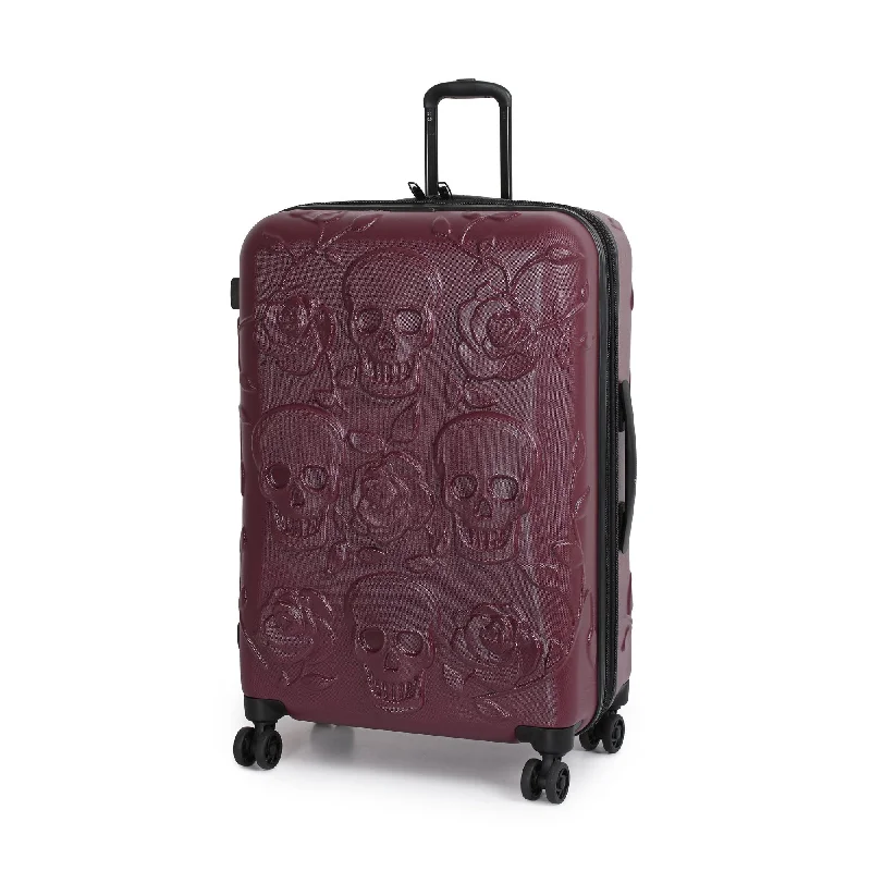 Compression Packing Cubes in Black and White for Saving Luggage SpaceDuraliton - Skulls + Roses 27" 8 Wheel Glider Expandable Trolley Case