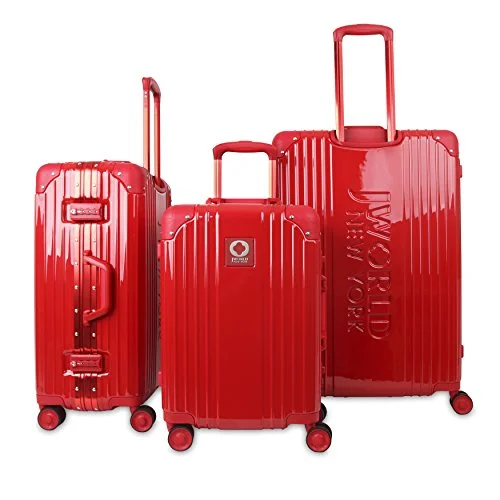 Leather - Trimmed Travel Laptop Sleeves in Burgundy for ProtectionJ World New York Nova Hardside 3 Piece Spinner Luggage Set, Red Leather - Trimmed Travel Laptop Sleeves in Burgundy for ProtectionJ World New York Nova Hardside 3 Piece Spinner Luggage Set, Red