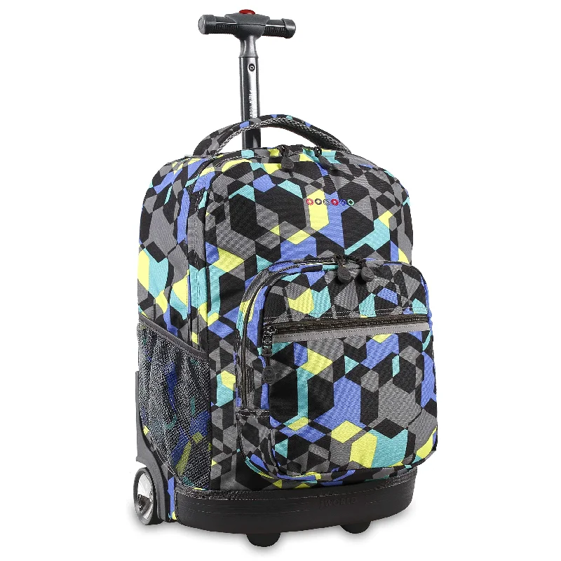 Travel Jewelry Organizers in Velvet with Multiple Compartments in PurpleJ World New York Sunrise 18-inch Rolling Backpack - Cubes Multi Color Geometric Aluminum Plastic Multi-Compartment Adjustable Strap