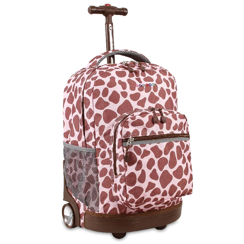 Compression Packing Cubes in Black and White for Saving Luggage SpaceJ World New York Sunrise 18-inch Rolling Backpack - Pink Zulu Designer Print Polyester Checkpoint-Friendly Adjustable Strap Lined Water Resistant Compression Packing Cubes in Black and White for Saving Luggage SpaceJ World New York Sunrise 18-inch Rolling Backpack - Pink Zulu Designer Print Polyester Checkpoint-Friendly Adjustable Strap Lined Water Resistant