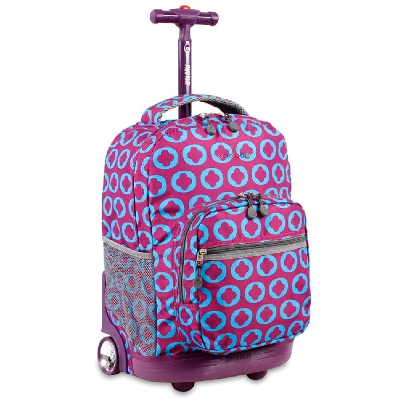 Compression Packing Cubes in Black and White for Saving Luggage SpaceJ World New York Sunrise Rolling Backpack, J Logo, 18-Inch Compression Packing Cubes in Black and White for Saving Luggage SpaceJ World New York Sunrise Rolling Backpack, J Logo, 18-Inch