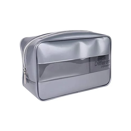 Expandable Travel Toiletry Bags in Clear Plastic for Easy Airport ScreeningLIZHOUMIL Transparent Makeup Bag Storage Bags Travel Organizer Waterproof Makeup Beautician Cosmetic Bag Beauty Case Toiletry Bag Wash Bags Silver Medium