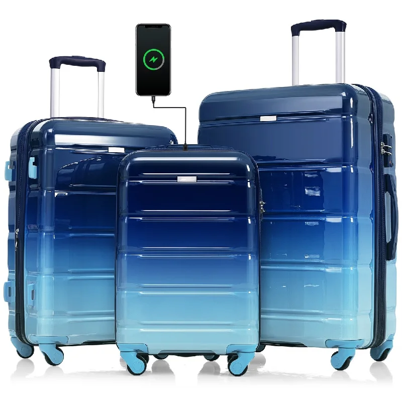 Travel Jewelry Organizers in Velvet with Multiple Compartments in PurpleLuggage 3-Piece Set Suitcase Spinner Hardshell Lightweight TSA Lock w/ USB Port & Cup Holder Travel Jewelry Organizers in Velvet with Multiple Compartments in PurpleLuggage 3-Piece Set Suitcase Spinner Hardshell Lightweight TSA Lock w/ USB Port & Cup Holder