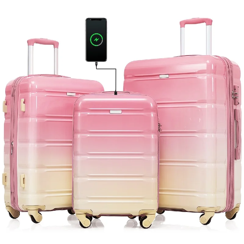 Travel Bag ID Card Holders in Clear Vinyl with LanyardsLuggage Set of 3, Suitcase w/ USB Port & Cup Holder, Airline Certified Carry-on Luggage ABS Hard Shell Luggage w/ Spinner Wheels Travel Bag ID Card Holders in Clear Vinyl with LanyardsLuggage Set of 3, Suitcase w/ USB Port & Cup Holder, Airline Certified Carry-on Luggage ABS Hard Shell Luggage w/ Spinner Wheels