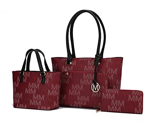 Women's Travel - Friendly Backpack Rain Covers in Transparent MaterialMKF Collection by Mia K. MKF-MU6365W-BRG Lady II M Signature Tote Bag & Wallet Set44; Burgundy - 3 Piece Women's Travel - Friendly Backpack Rain Covers in Transparent MaterialMKF Collection by Mia K. MKF-MU6365W-BRG Lady II M Signature Tote Bag & Wallet Set44; Burgundy - 3 Piece