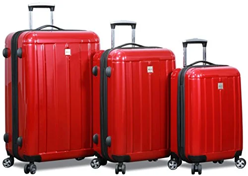 Expandable Travel Toiletry Bags in Clear Plastic for Easy Airport ScreeningNew Dejuno Polycarbonate Hard Shell Luggage Set (Red)