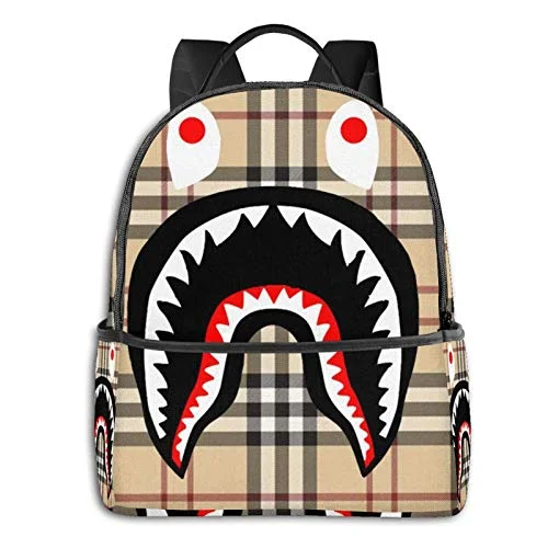Anti - Theft Crossbody Travel Bags with RFID Protection in Gray for City TripsNiYoung Durable Polyester Rucksacks Plaid Bapes Shark Teeth Logo Pattern Travel Hiking Backpack - Big Capacity Anti-Theft Multipurpose Carry-On Bag for Boys Girls Anti - Theft Crossbody Travel Bags with RFID Protection in Gray for City TripsNiYoung Durable Polyester Rucksacks Plaid Bapes Shark Teeth Logo Pattern Travel Hiking Backpack - Big Capacity Anti-Theft Multipurpose Carry-On Bag for Boys Girls