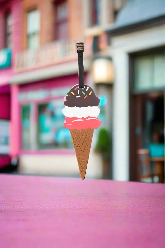 Anti - Theft Crossbody Travel Bags with RFID Protection in Gray for City Trips3 Scoop Ice Cream Luggage Tag- $3.00