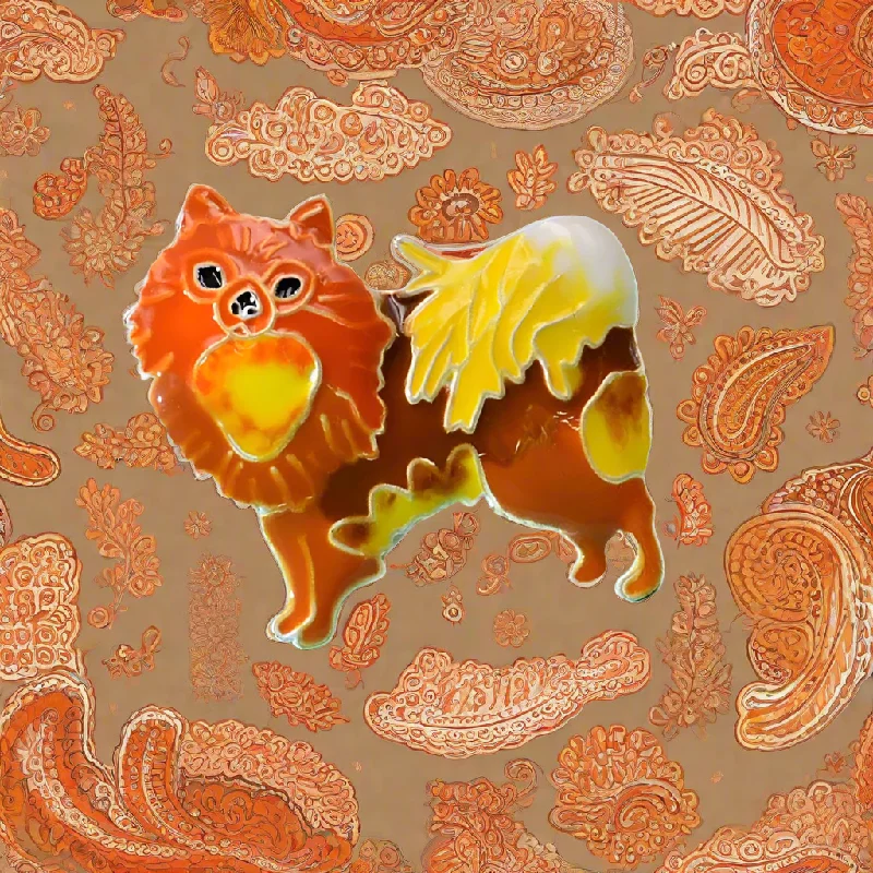 Women's Travel Makeup Bags with Mirror in Pink and BlackBrooch- Pomeranian- $1.99