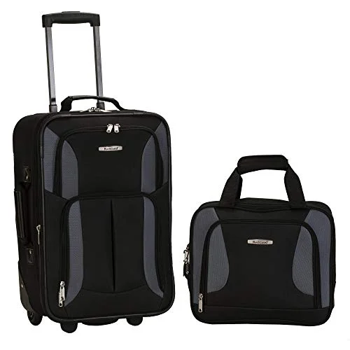 Compression Packing Cubes in Black and White for Saving Luggage SpaceRockland Luggage 2 Piece Set, Black/Gray, One Size Compression Packing Cubes in Black and White for Saving Luggage SpaceRockland Luggage 2 Piece Set, Black/Gray, One Size