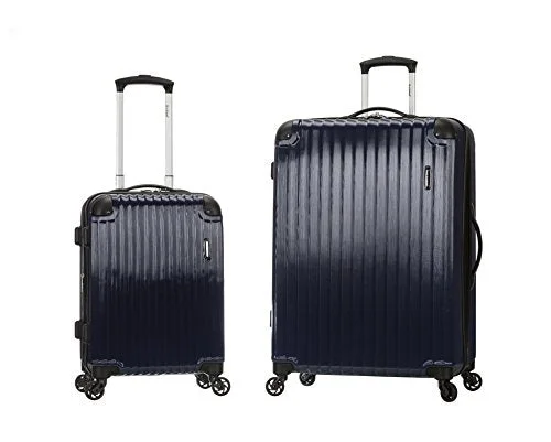 Travel - Size Toiletry Bottles with Leak - Proof Caps in ClearRockland Santorini 20X28 Inch Expandable Polycarbonate Set, Navy Travel - Size Toiletry Bottles with Leak - Proof Caps in ClearRockland Santorini 20X28 Inch Expandable Polycarbonate Set, Navy