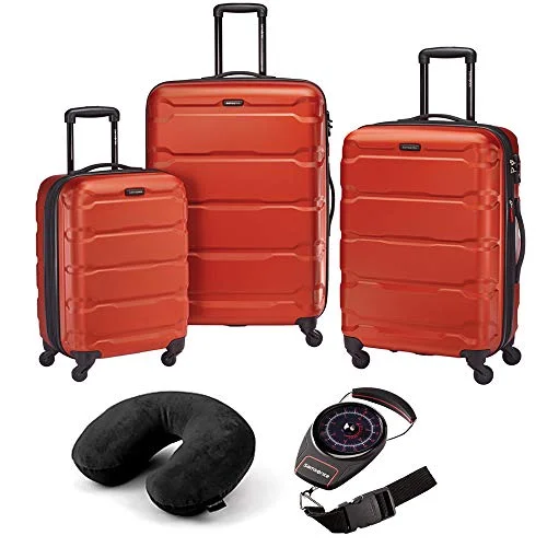 Leather - Trimmed Travel Laptop Sleeves in Burgundy for ProtectionSamsonite Omni Hardside Luggage Nested Spinner Set - Burnt Orange W/Travel Kit