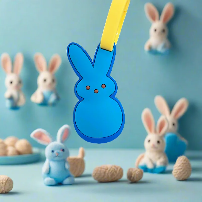 Women's Travel - Friendly Backpack Rain Covers in Transparent MaterialOn Sale- Blue Bunny mini Luggage Tag- $1.00