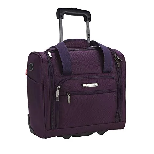 Adjustable Luggage Straps in Pink with Reflective Stripes for Night TravelTPRC 15-Inch Under Seat Carry-On Bag, Purple, Underseater Adjustable Luggage Straps in Pink with Reflective Stripes for Night TravelTPRC 15-Inch Under Seat Carry-On Bag, Purple, Underseater