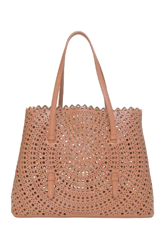 Small Vegan Leather Tote Bag in Blush Pink with Gold - Tone Hardware for a Feminine and Stylish Accessory[WB6428] Alaïa | Tote Bag