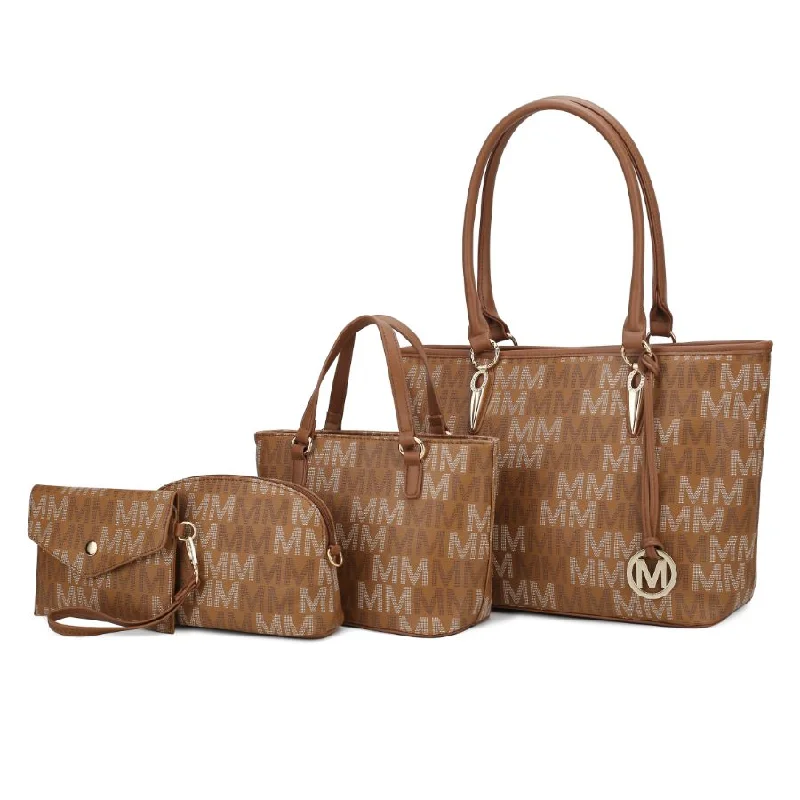Women's Tote Bag with Detachable Pouch in Purple for Added ConvenienceAlexy Tote M Signature 4 PCS Set Handbag