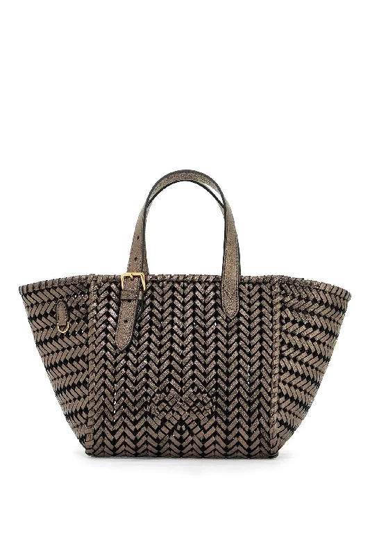 Embroidered Tote Bag in Beige with Floral Motifs for a Boho - Chic VibeOversized Jute Tote Bag in Natural Color with Rope Handles for a Beach VacationAnya Hindmarch Women's Small Square Neeson Tote Bag